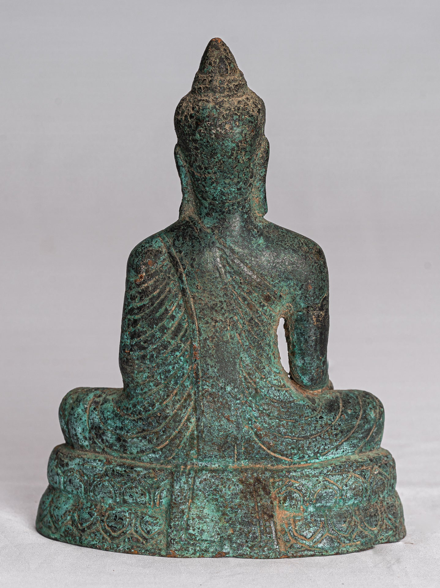 Statua di Buddha - Antique Khmer in stile Khmer Bronzo seduto l'Illuminismo Angkor Buddha Statue -16 cm/6 "