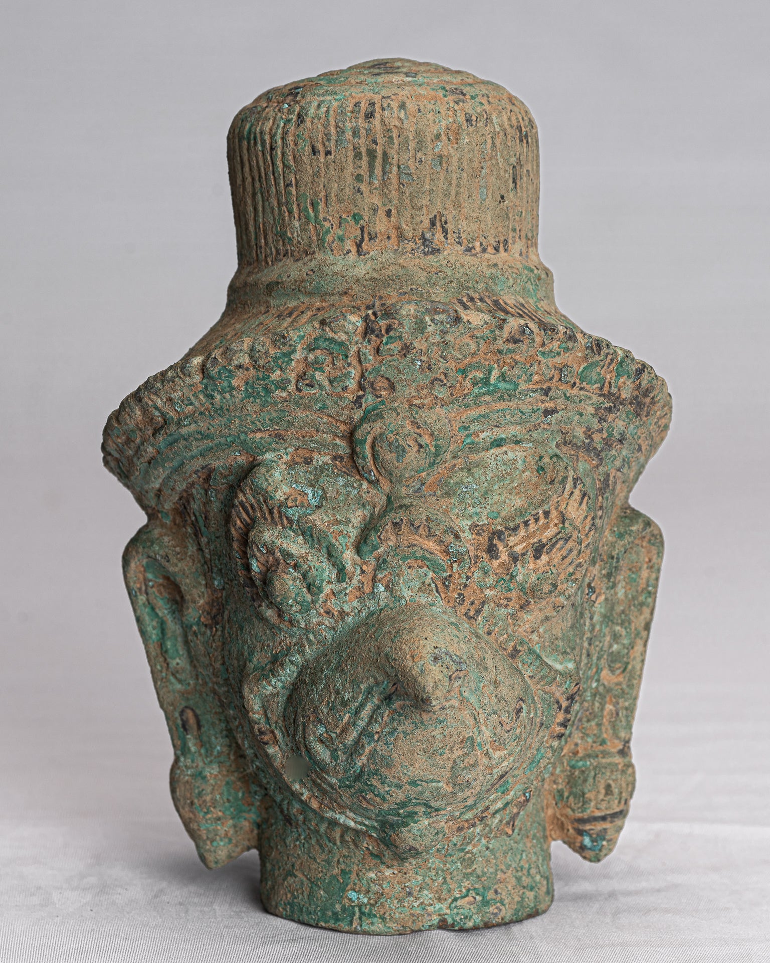 Antique Banteay SREI STILE BRONZE KHMER GARUDA VISHNU STATUE - 18 cm/7 "