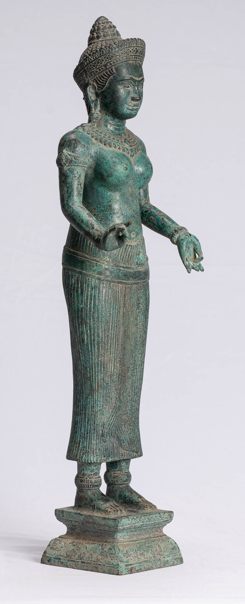 Lakshmi Statue - Antique Khmer Style Angkor Wat Lakshmi Statue / Devi Consort of Vishnu - 56cm/22"