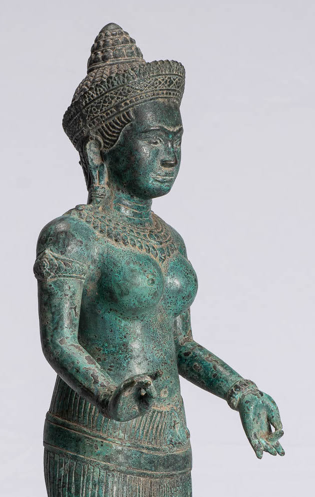 Lakshmi Statue - Antique Khmer Style Angkor Wat Lakshmi Statue / Devi Consort of Vishnu - 56cm/22"