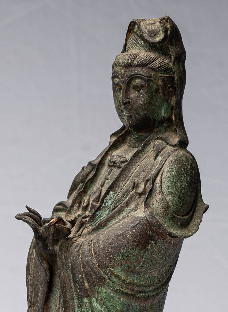 Antike Antike chinesische Stil Kwan Yin oder Guanyin Statue-38cm/15 "
