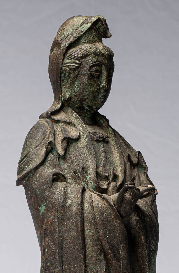 Antike Antike chinesische Stil Kwan Yin oder Guanyin Statue-38cm/15 "