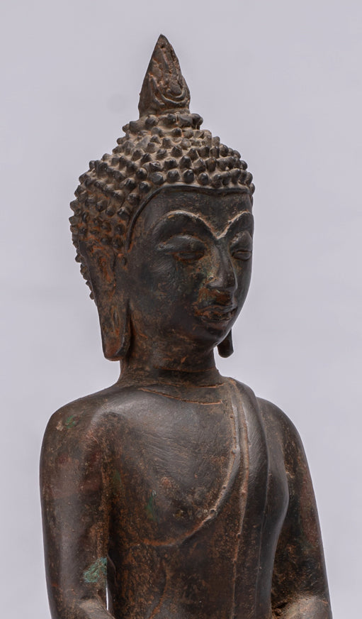 Statue di Buddha - Antique Ayutthaya Style Sehoted Enlightenment Buddha Statue - 29 cm/12 "