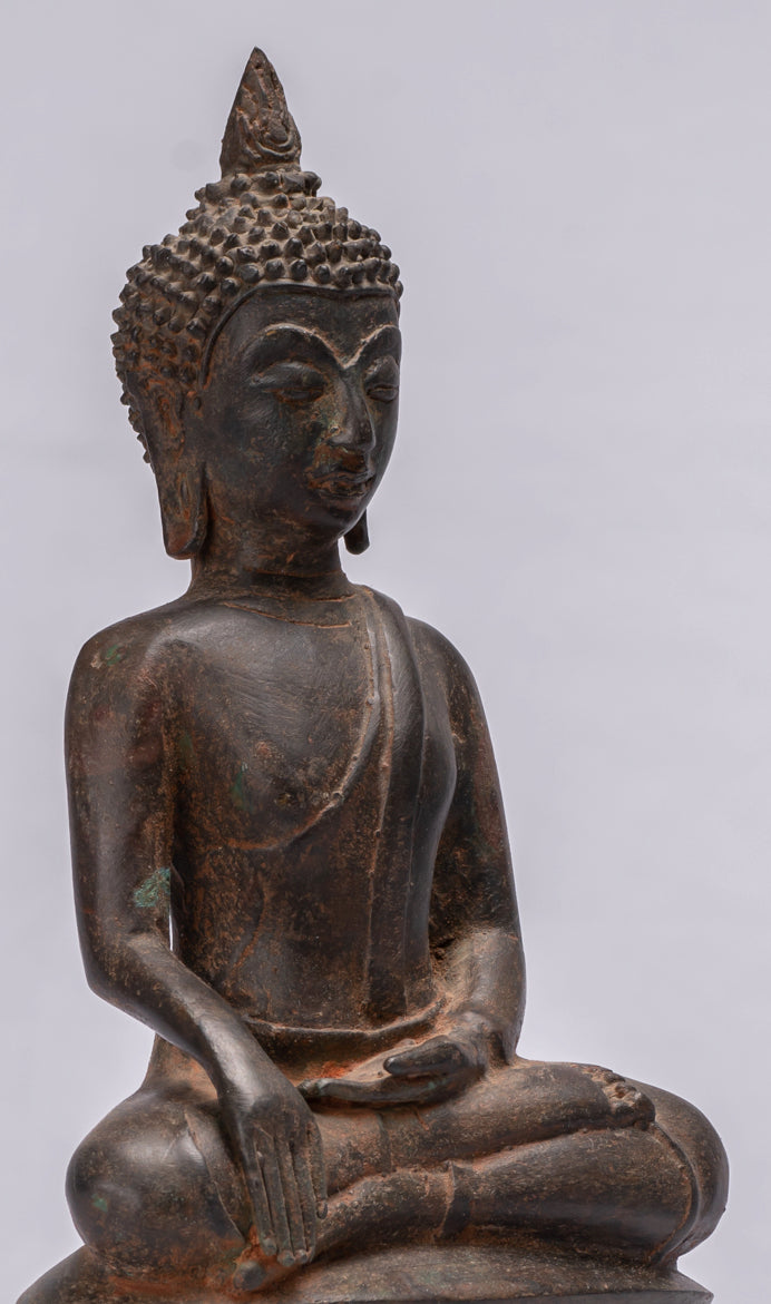 Statue di Buddha - Antique Ayutthaya Style Sehoted Enlightenment Buddha Statue - 29 cm/12 "