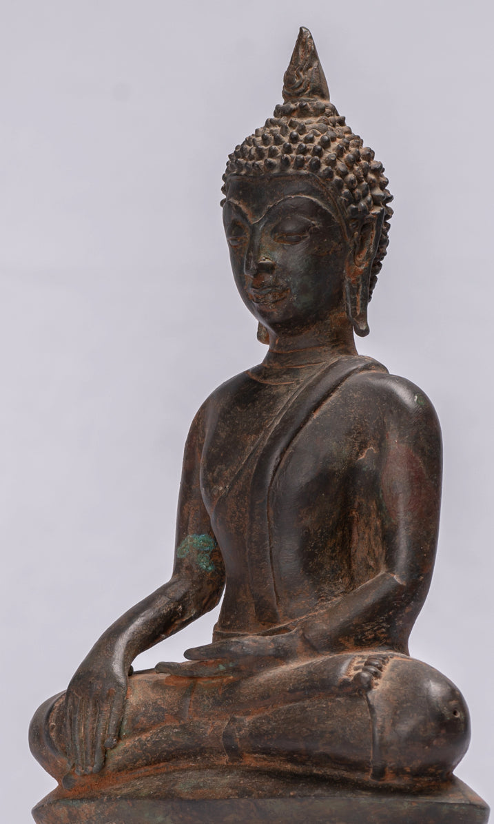 Statue di Buddha - Antique Ayutthaya Style Sehoted Enlightenment Buddha Statue - 29 cm/12 "