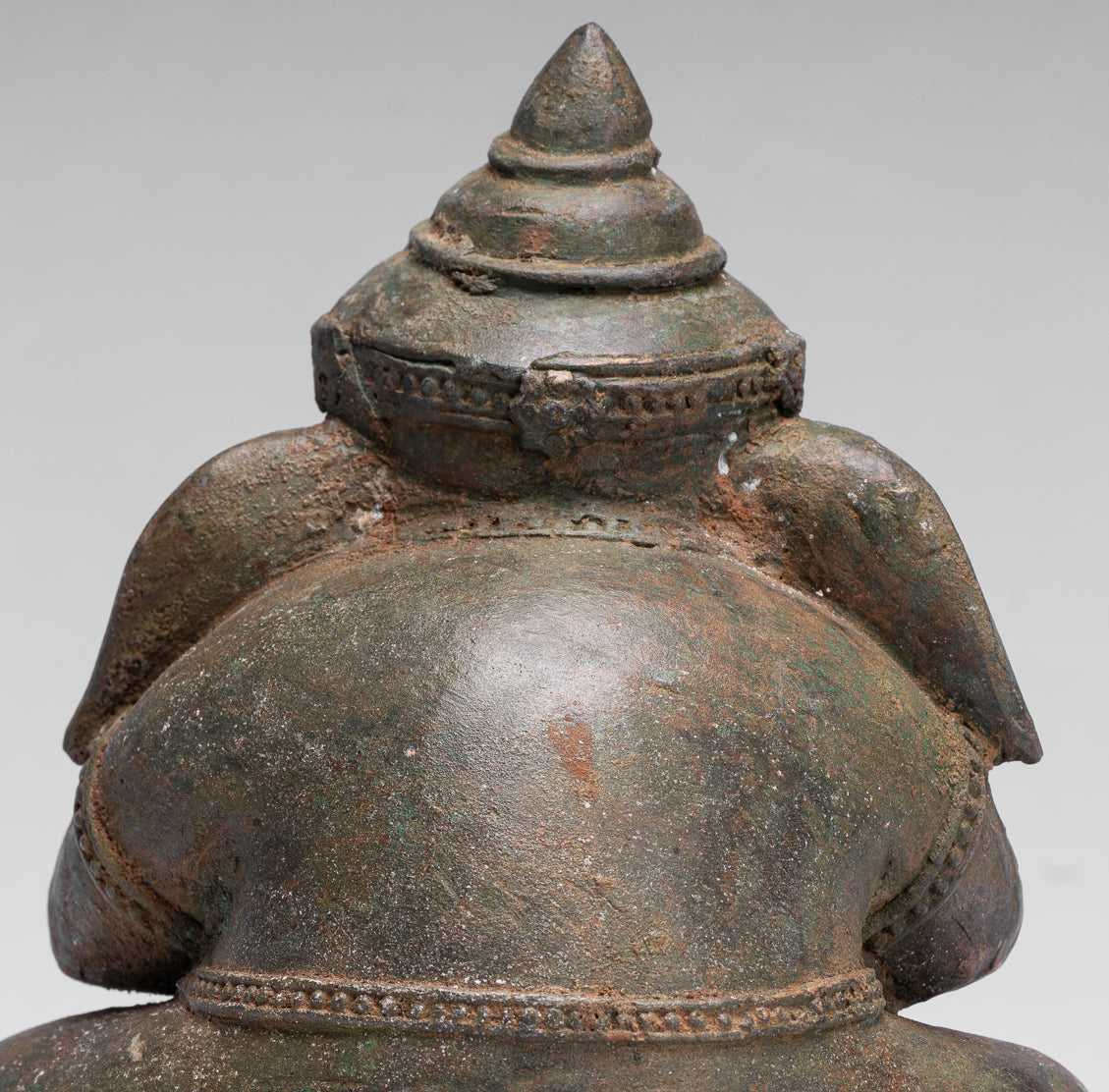 Statue Ganesha - Bronzo in stile tailandese antico seduto "Vedi no malvagio" statua Ganesha- 24 cm/10 "