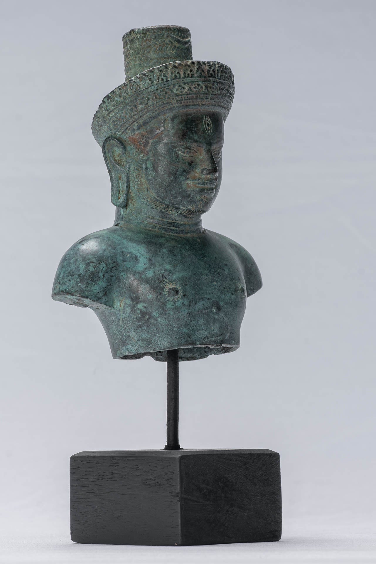 Statue Shiva - Antique Khmer in stile Khmer Montato Koh Ker Style Statue Shiva Busto - 27 cm/11 "