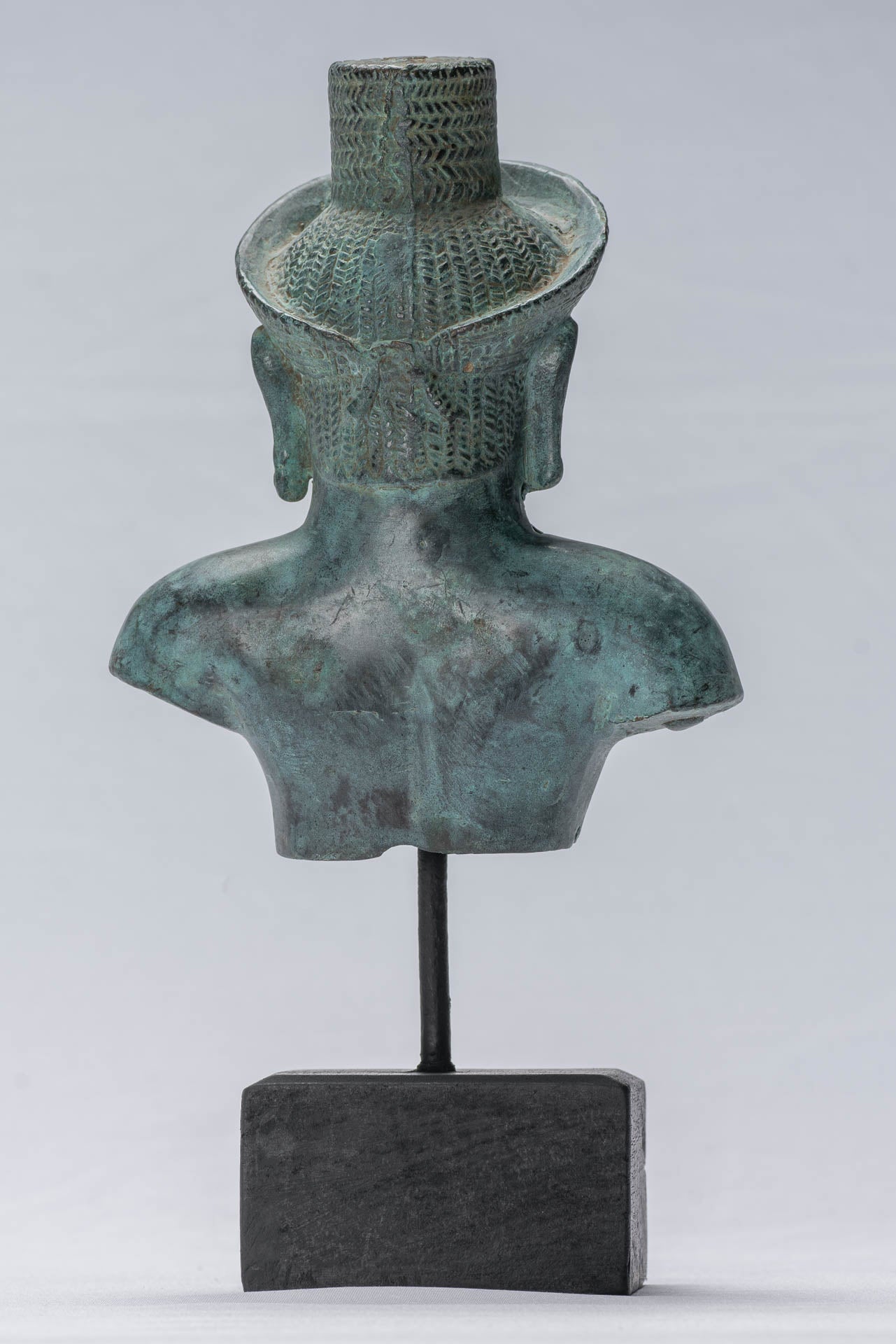 Statue Shiva - Antique Khmer in stile Khmer Montato Koh Ker Style Statue Shiva Busto - 27 cm/11 "