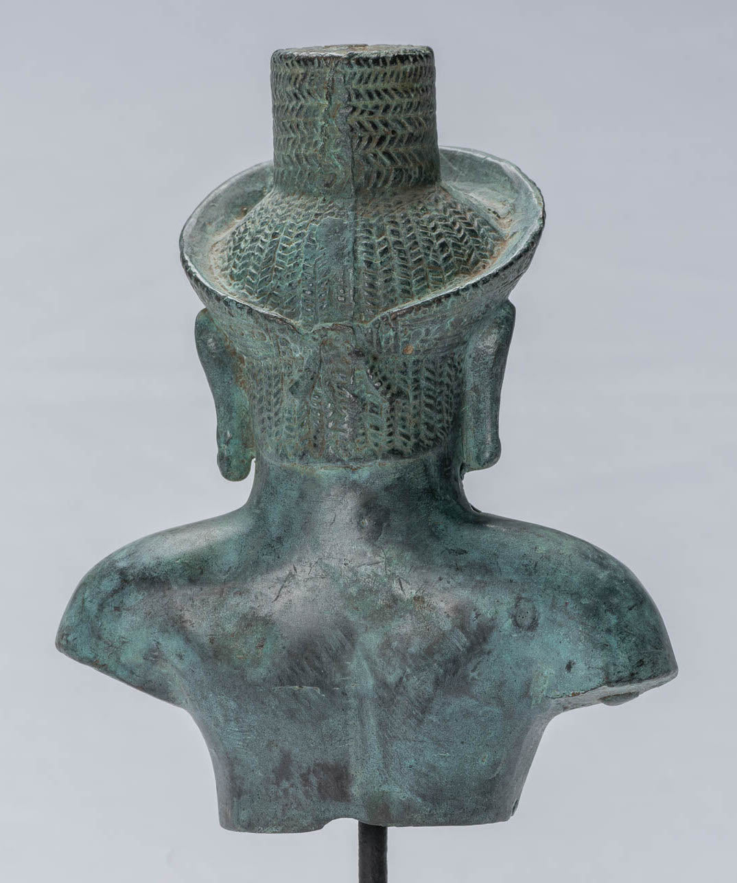 Statue Shiva - Antique Khmer in stile Khmer Montato Koh Ker Style Statue Shiva Busto - 27 cm/11 "