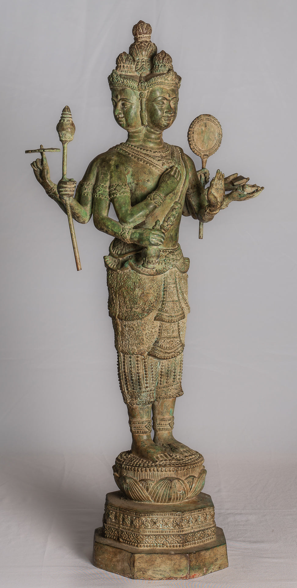 Statua Brahma - Antique Thai Style Standing Bronze Brahma Statue - 76cm/30 "