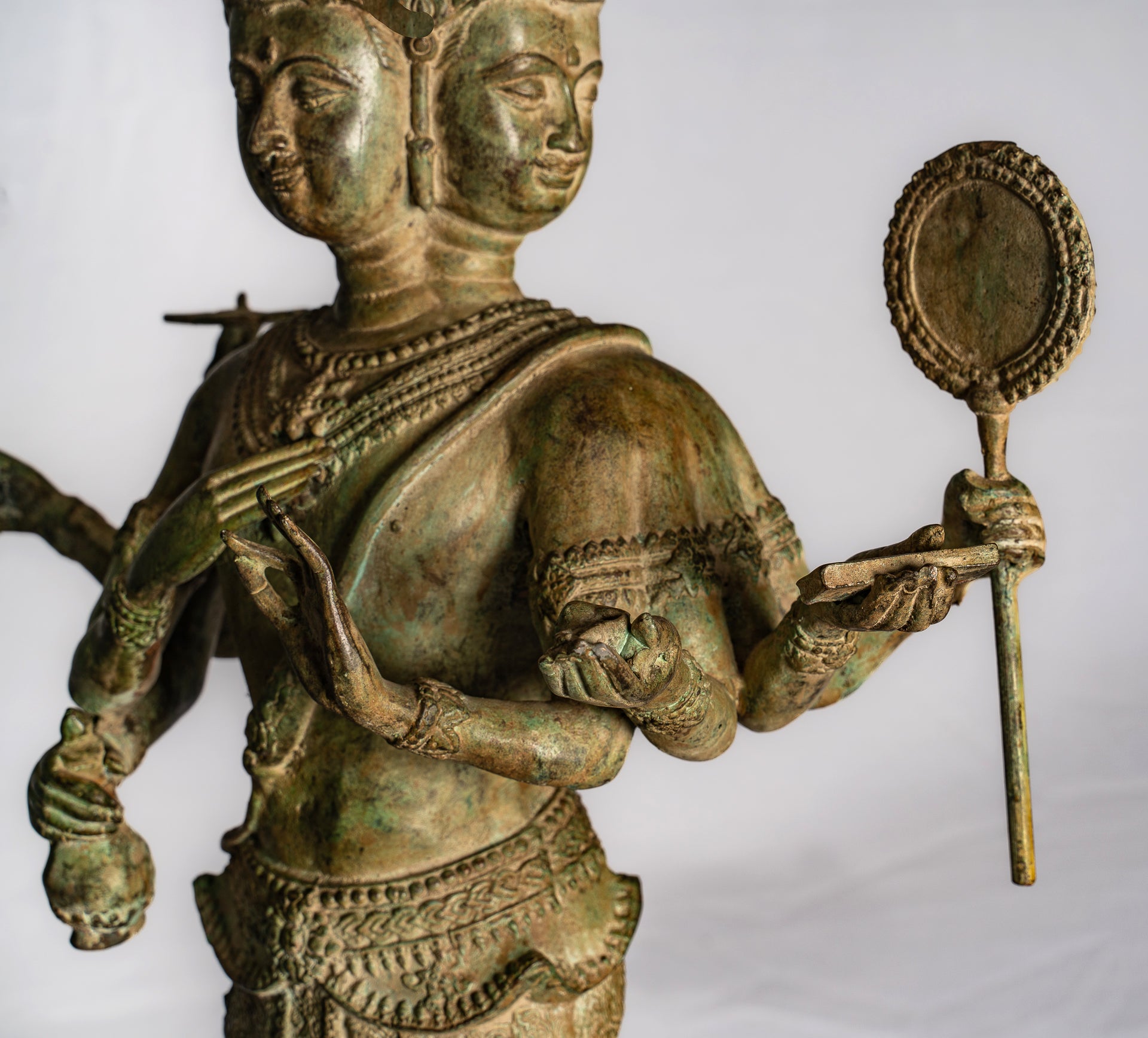 Statua Brahma - Antique Thai Style Standing Bronze Brahma Statue - 76cm/30 "