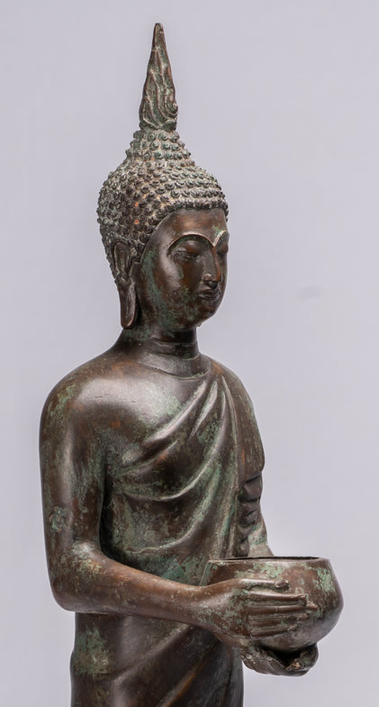 Buddha Statue-Antike Thai Style Bronze Charity & Compassion Gautama Buddha Statue-63cm/25 "