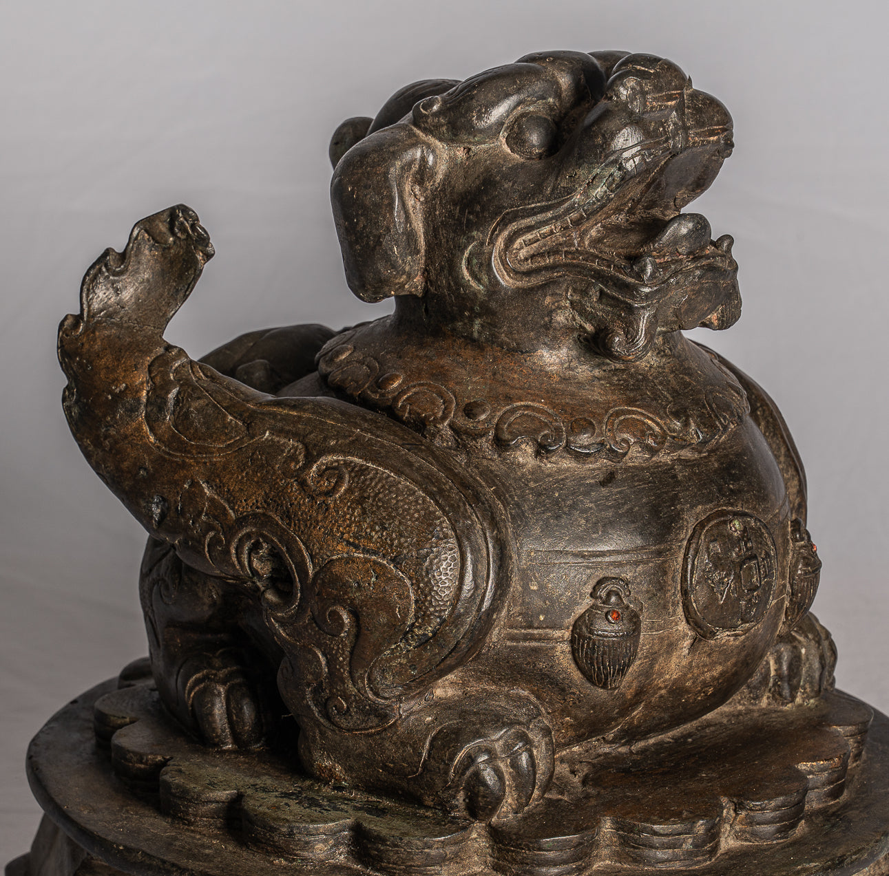 Antiker chinesischer Stil Tempel Wächter Löwe Foo Dog Imperial Lion 37cm/15"