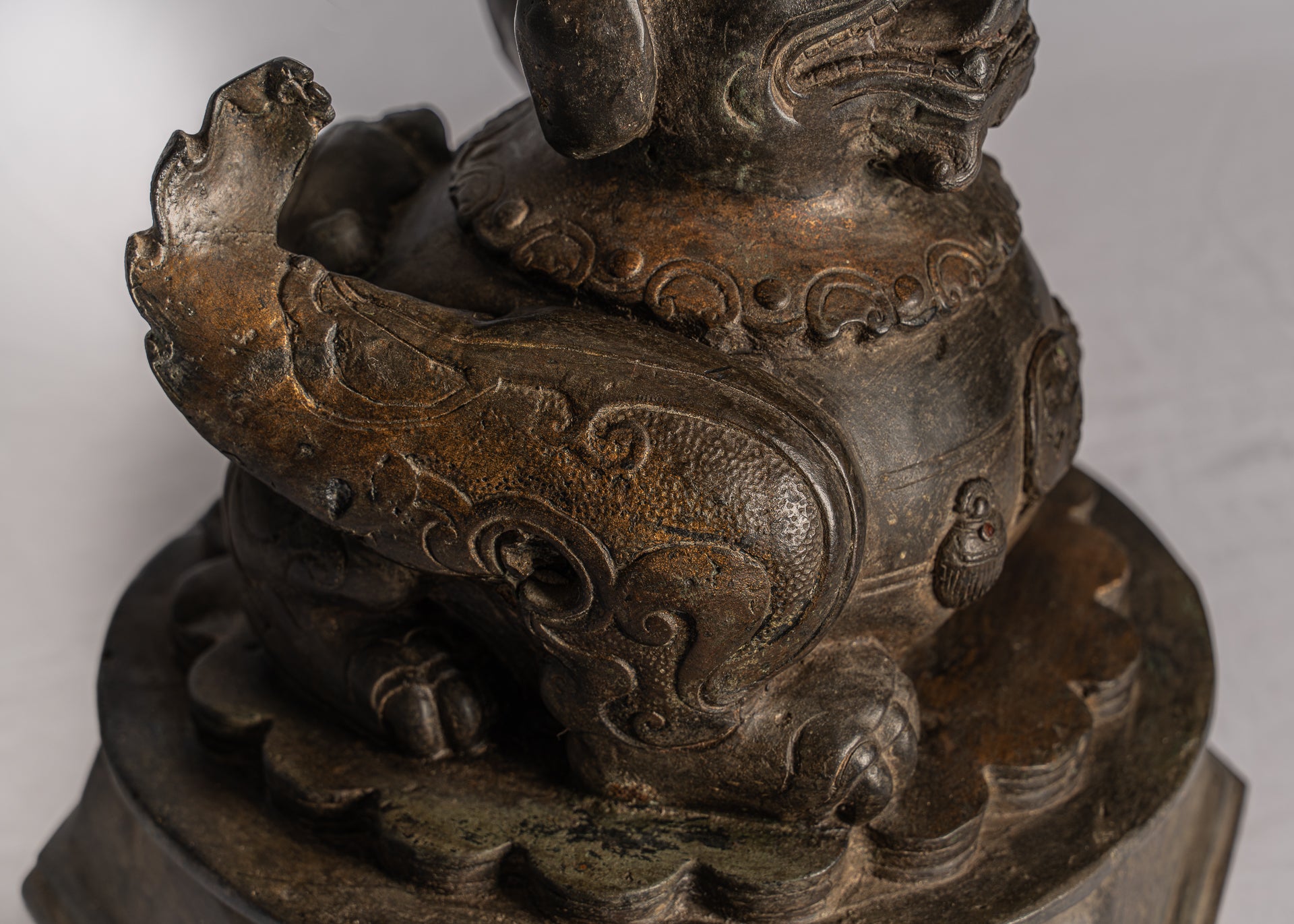 Antiker chinesischer Stil Tempel Wächter Löwe Foo Dog Imperial Lion 37cm/15"