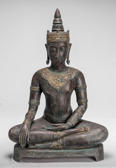 Buddha Statue,Antique Thai Style Ayutthaya Sitzende Erleuchtung Buddha Statue,74cm/30"Buddha Statue,Antique Thai Style Ayutthaya Sitzende Erleuchtung Buddha Statue,74cm/30"