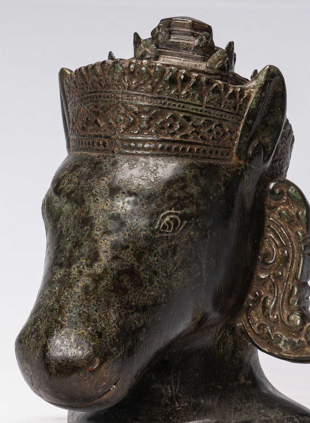 Antiguo de bronce de bronce de bronce kalkin de Vishnu - 29cm/12 "