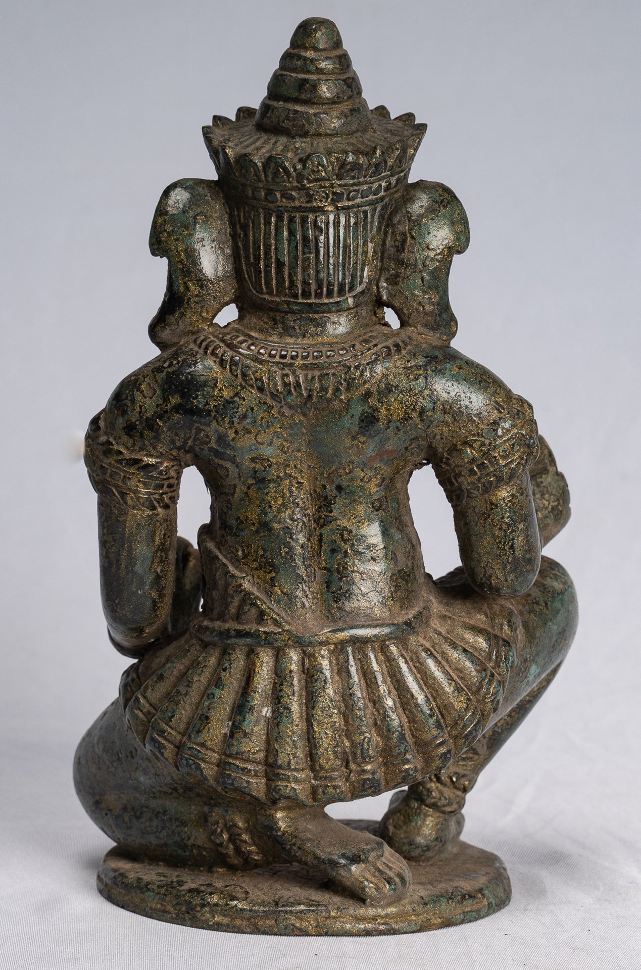 Statue Ganesha-Antique Thai Style Bronze Kneeling Ganesh Statue-18cm/7 "