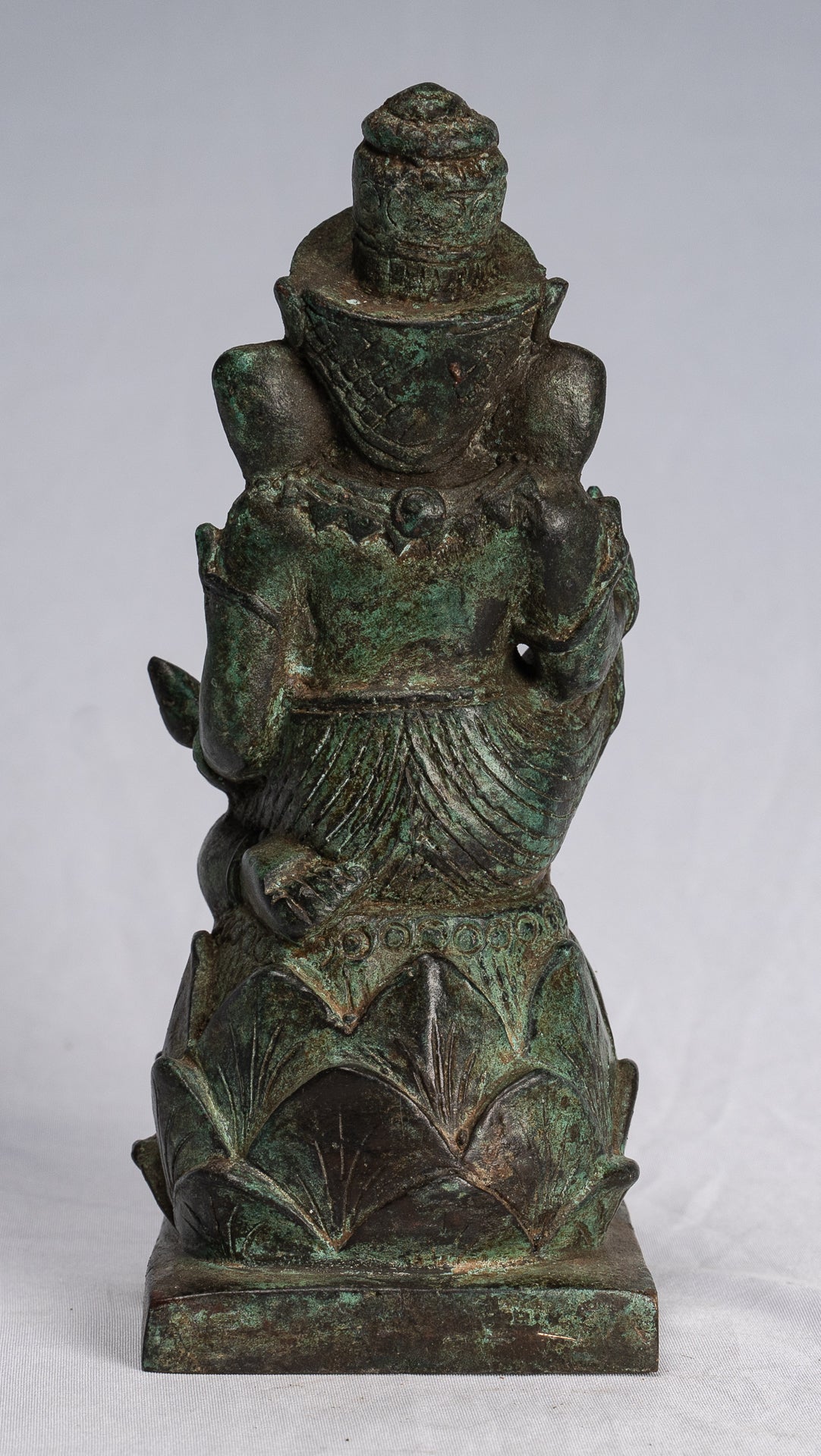 Ganesha-Statue – antike kniende Bronze-Bayon-Ganesh-Statue im Khmer-Stil – 17 cm.