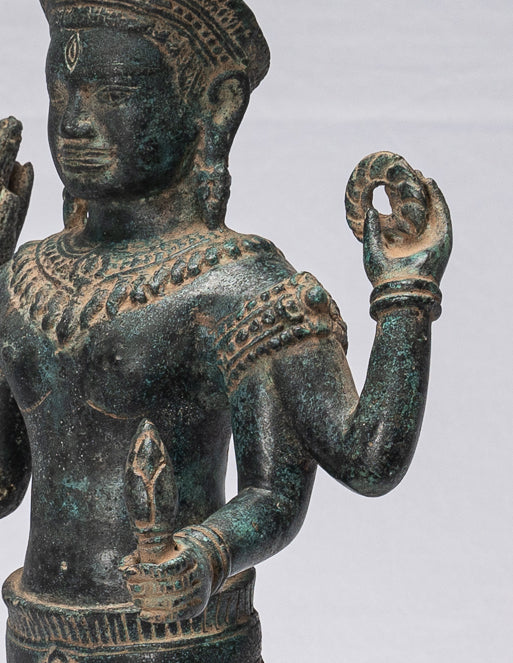 ShivaStatue - Statue de Shiva de style Khmer antique en bronze de style Koh Ker - 44 cm/18"