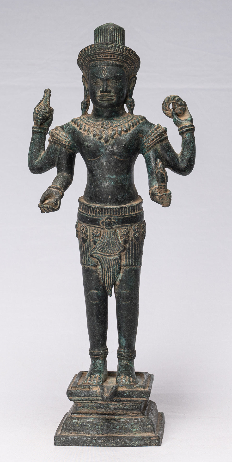 ShivaStatue - Statue de Shiva de style Khmer antique en bronze de style Koh Ker - 44 cm/18"