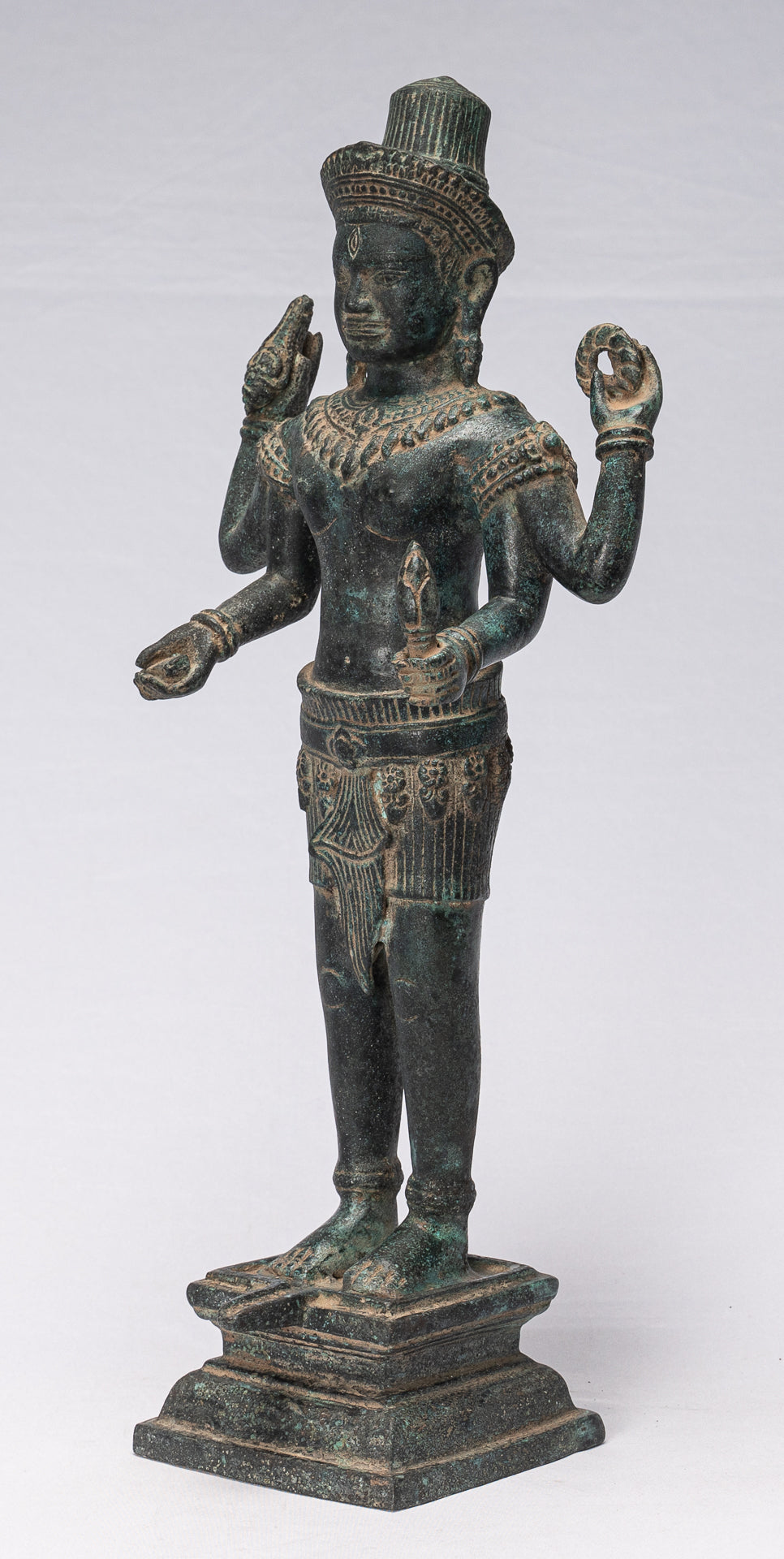 ShivaStatue - Statue de Shiva de style Khmer antique en bronze de style Koh Ker - 44 cm/18"