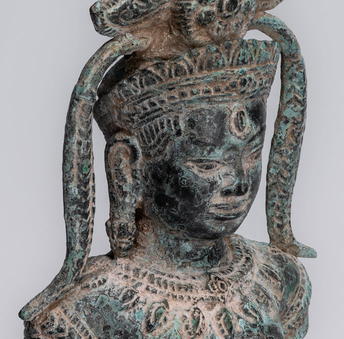 Bronzo antico Khmer Bronzo Angkor Wat Apsara Torso o Statua di angelo - 34 cm/14 "