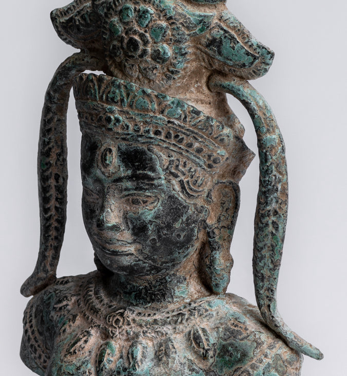 Bronzo antico Khmer Bronzo Angkor Wat Apsara Torso o Statua di angelo - 34 cm/14 "