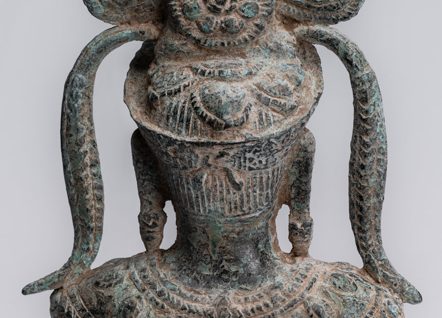 Bronzo antico Khmer Bronzo Angkor Wat Apsara Torso o Statua di angelo - 34 cm/14 "