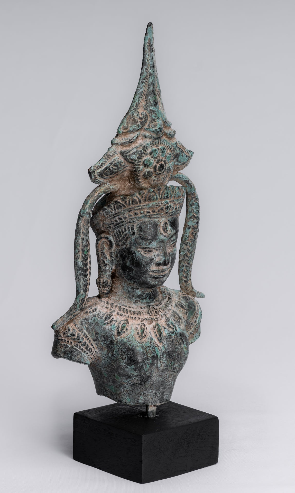 Bronzo antico Khmer Bronzo Angkor Wat Apsara Torso o Statua di angelo - 34 cm/14 "