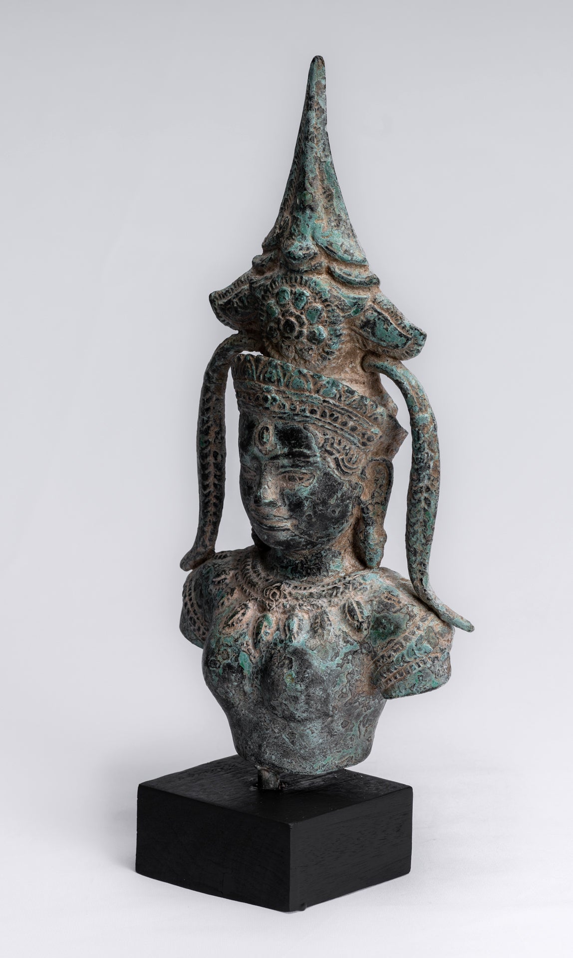 Bronzo antico Khmer Bronzo Angkor Wat Apsara Torso o Statua di angelo - 34 cm/14 "