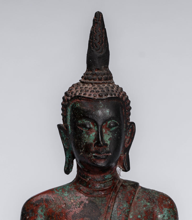 Statue Buddha - Antique Sukhothai Style Thai Enlightenment Statue Buddha - 24 cm/10 "