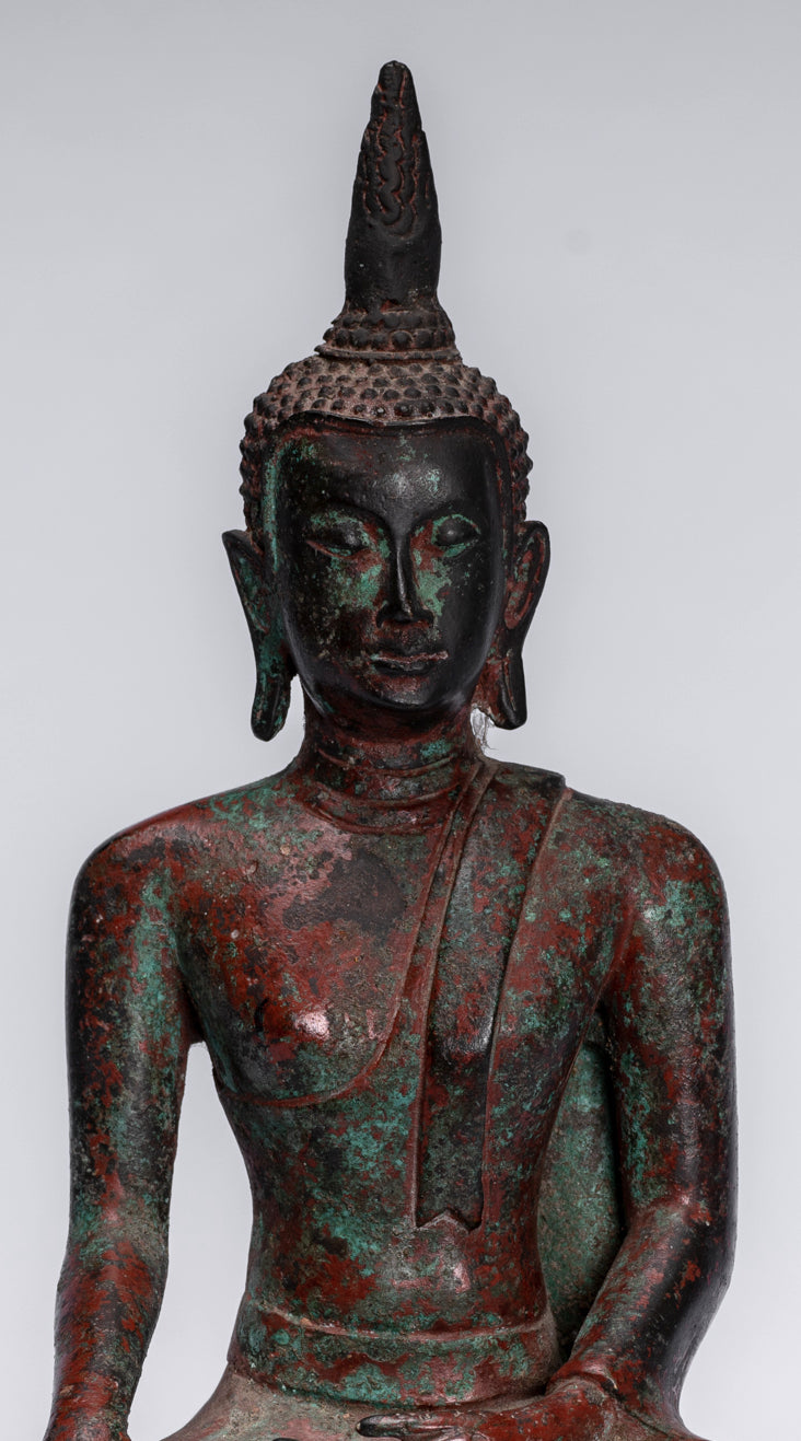 Statue Buddha - Antique Sukhothai Style Thai Enlightenment Statue Buddha - 24 cm/10 "