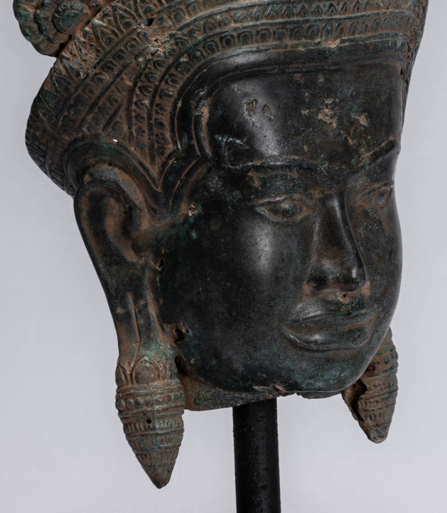 Antique Khmer Style Bronze Angkor Wat Apsara torso o estatua de ángel - 57 cm/23 "