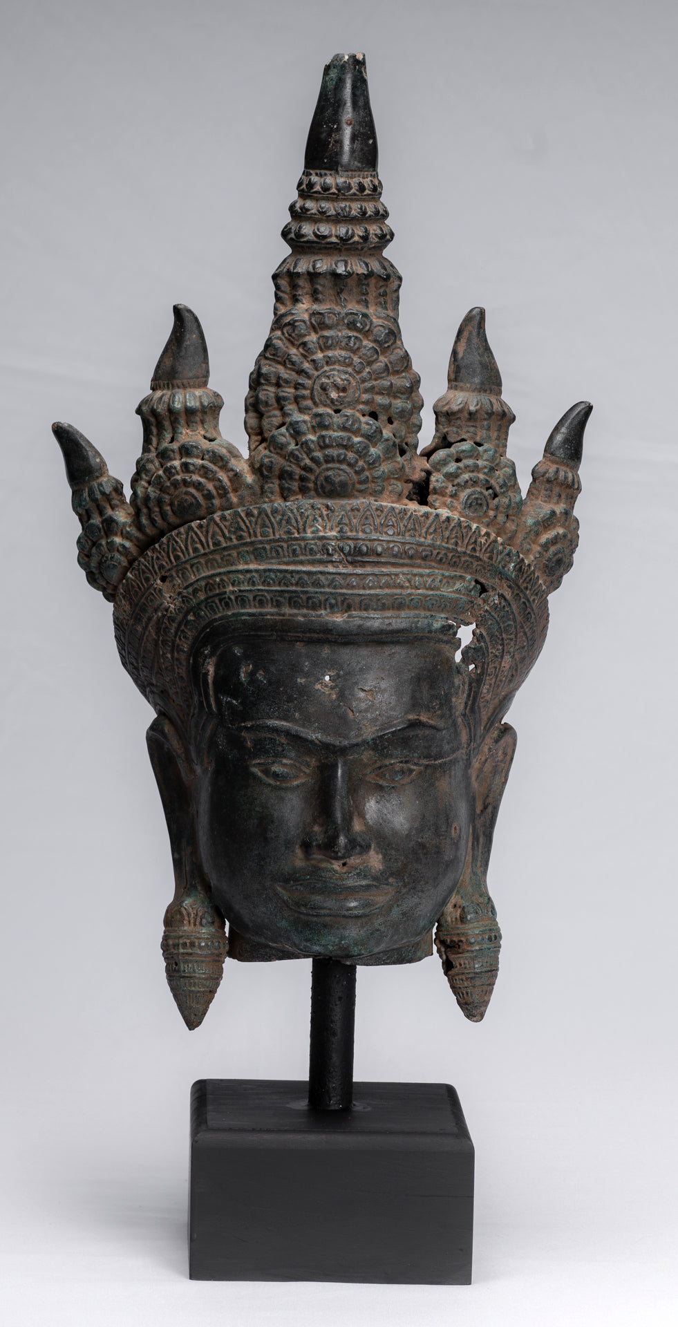 Antique Khmer Style Bronze Angkor Wat Apsara torso o estatua de ángel - 57 cm/23 "