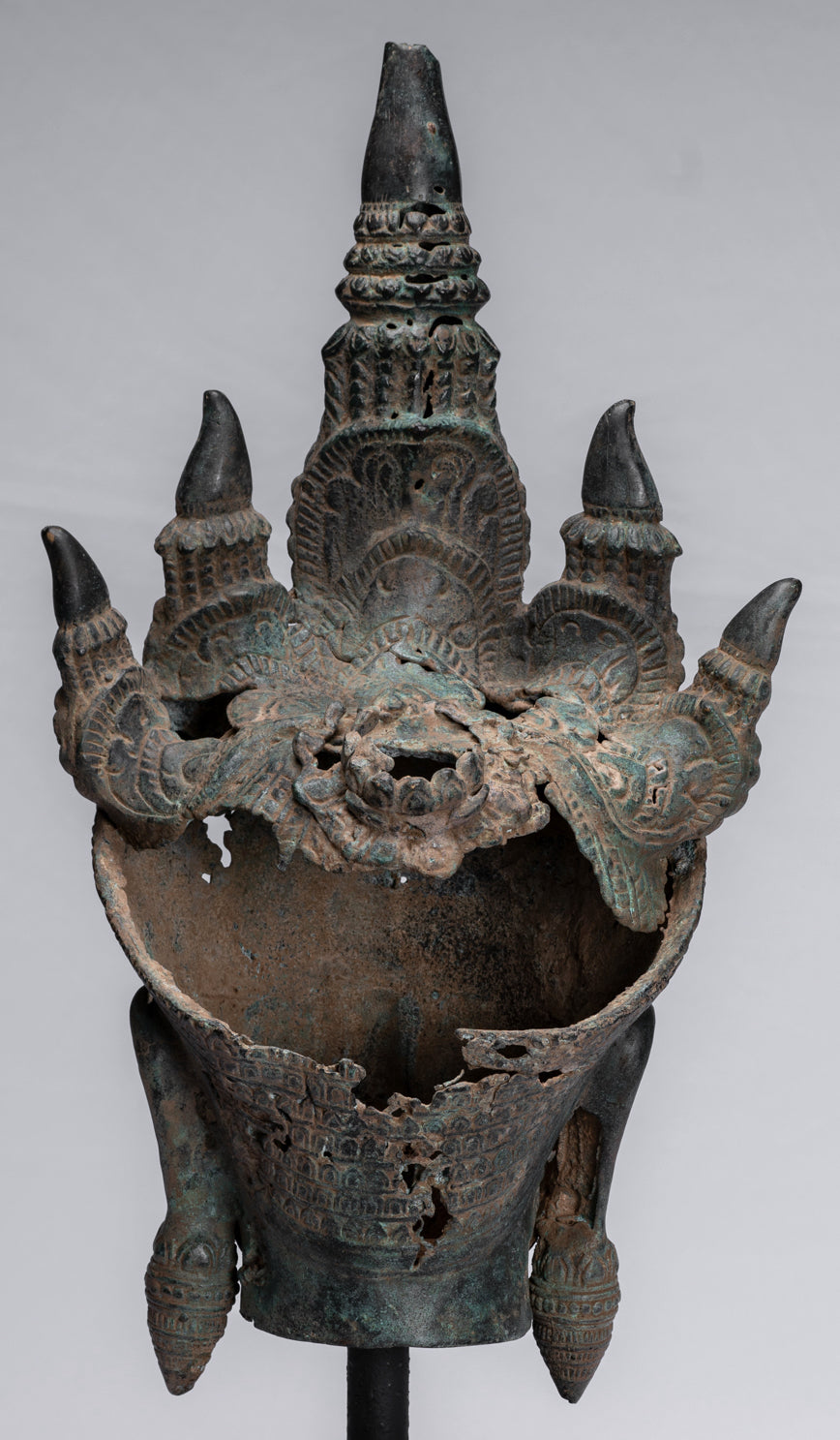 Antique Khmer Style Bronze Angkor Wat Apsara torso o estatua de ángel - 57 cm/23 "