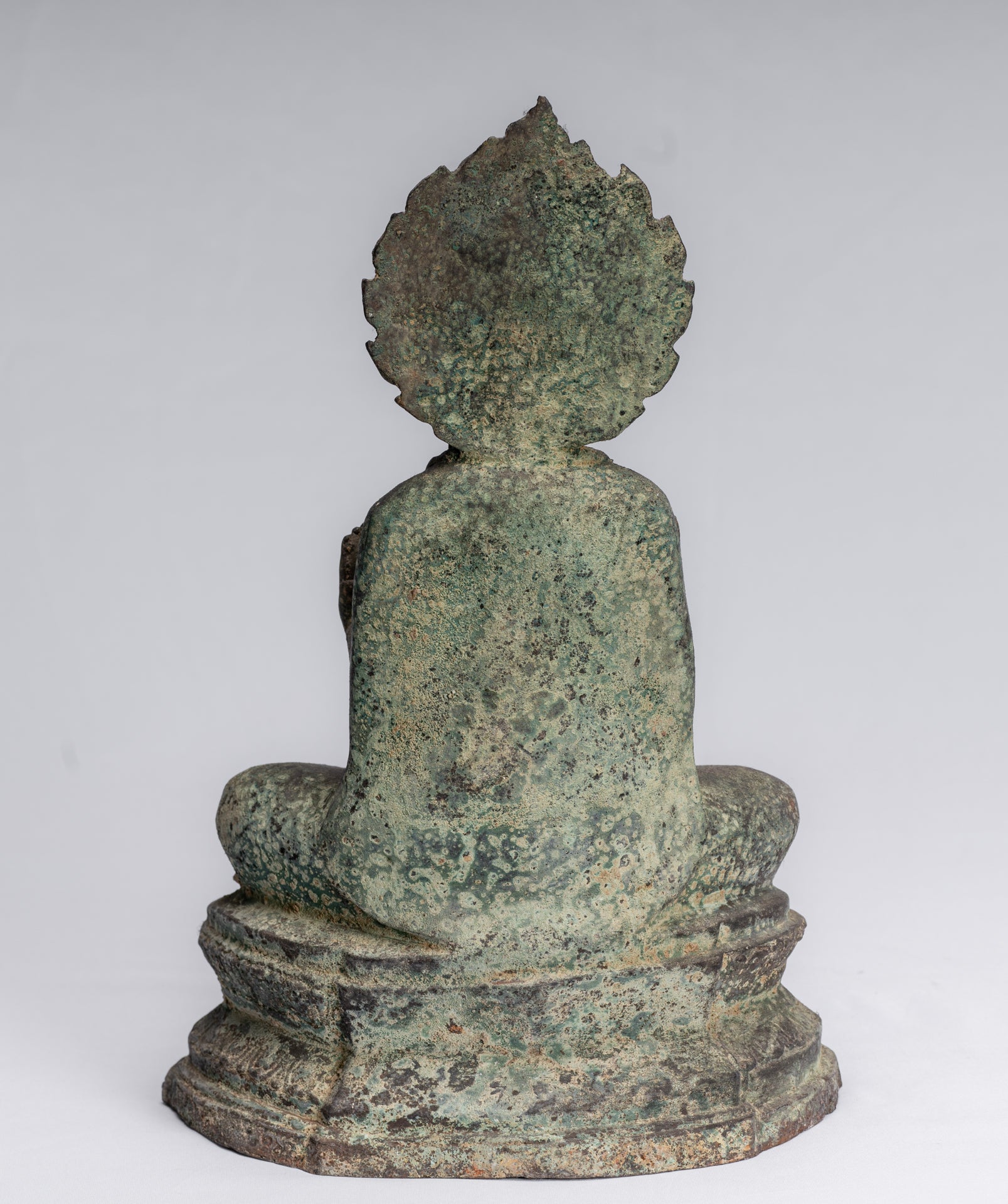 Estatua de Buda - Estatua de Buda de Protección de Bronce Sentada de estilo japonés antiguo - 34 cm/14 "