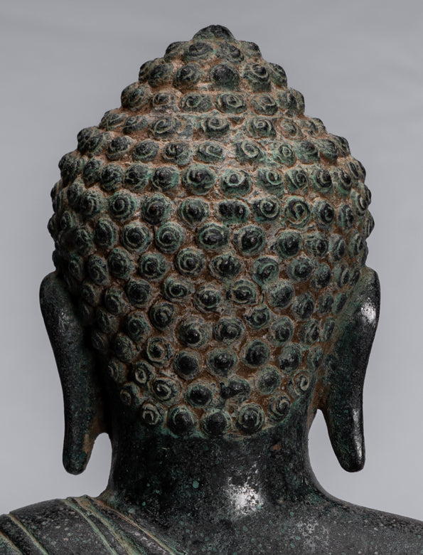 Estatua de Buda - Estatua de Buda de Meditación de Bronce Sentada de Estilo Thai.