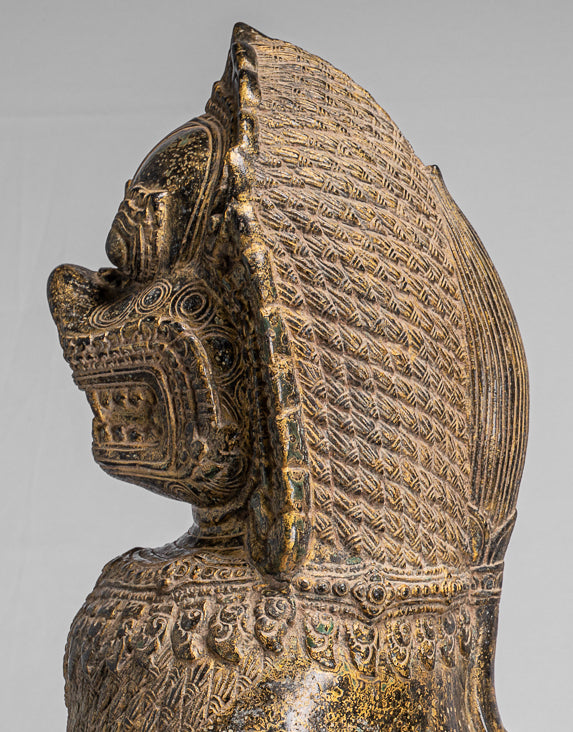 Antique Temple Bronze Temple Guardians o Lions (coppia) - 72cm/29 "