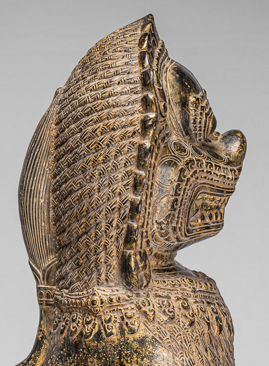 Antique Temple Bronze Temple Guardians o Lions (coppia) - 72cm/29 "