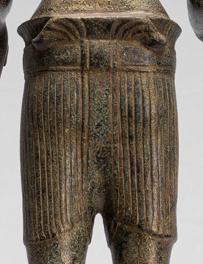 Kalkin-Statue – Stehendes Hayagriva-Kalkin-Pferd von Vishnu aus Bronze im antiken Khmer-Stil – 82 cm/33 Zoll