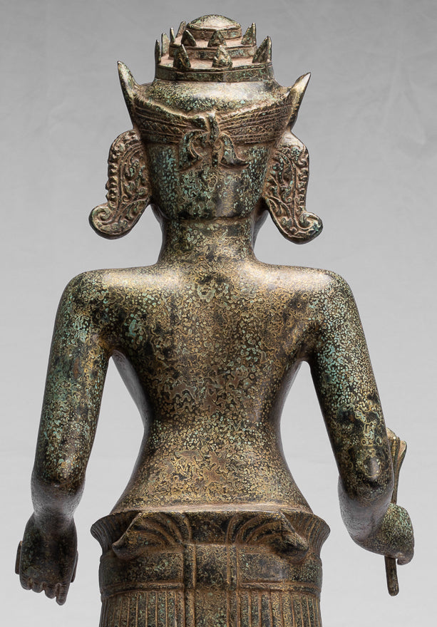 Kalkin-Statue – Stehendes Hayagriva-Kalkin-Pferd von Vishnu aus Bronze im antiken Khmer-Stil – 82 cm/33 Zoll