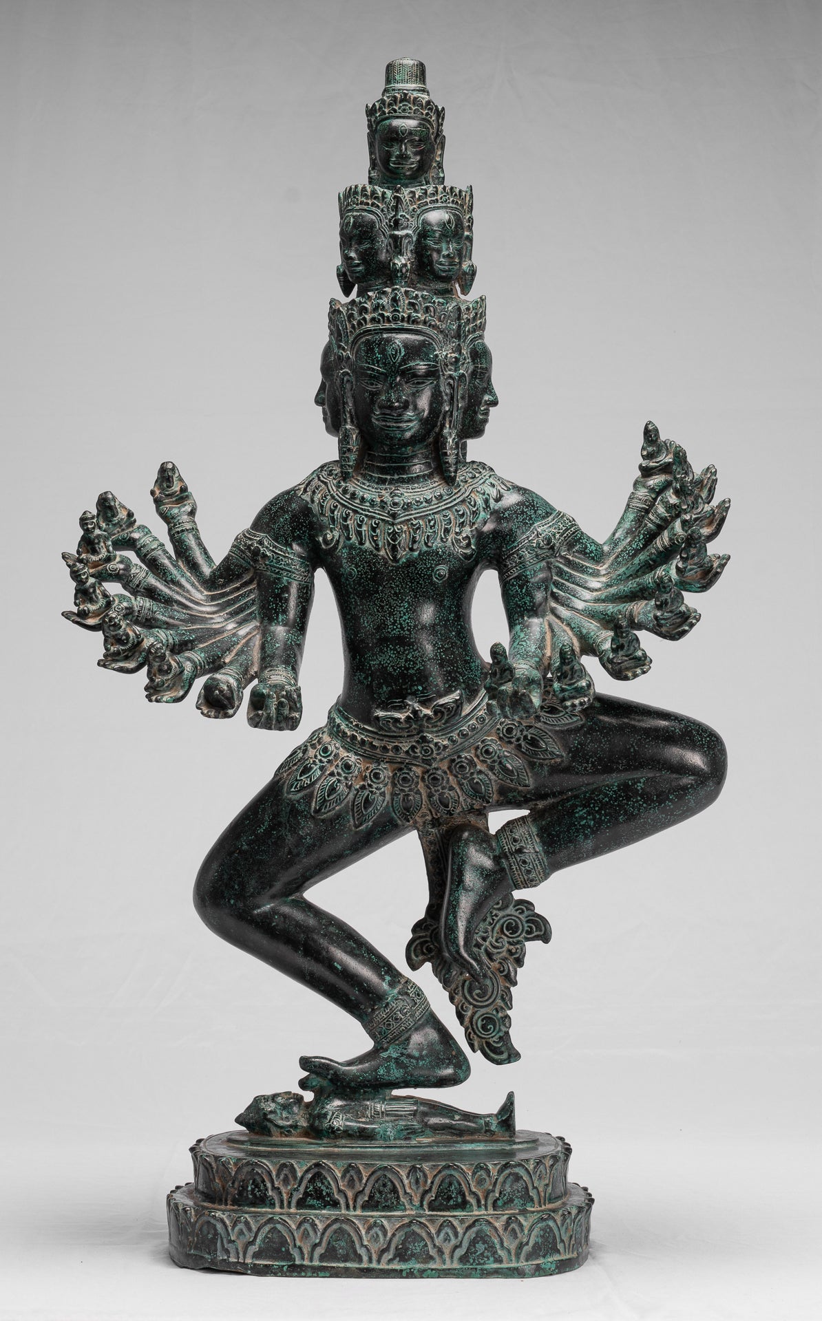 Antique Khmer Style in piedi Bronzo Angkor Wat Hevajra Statue - 86 cm/34 "di altezza
