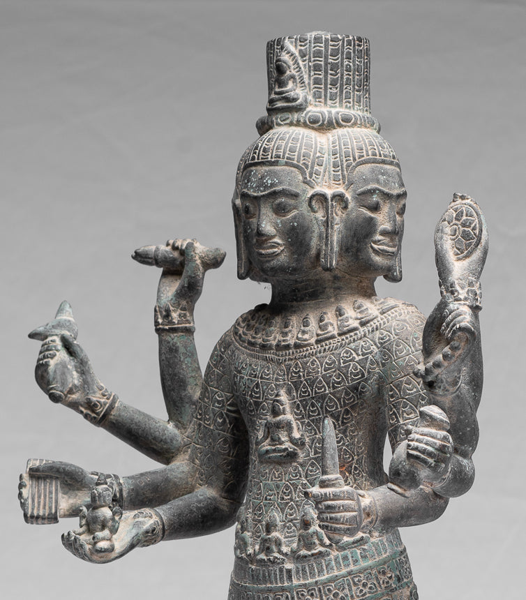 Statue antique khmer Style bronze Bay station lokeshvara - 53 CM / 21 pouces