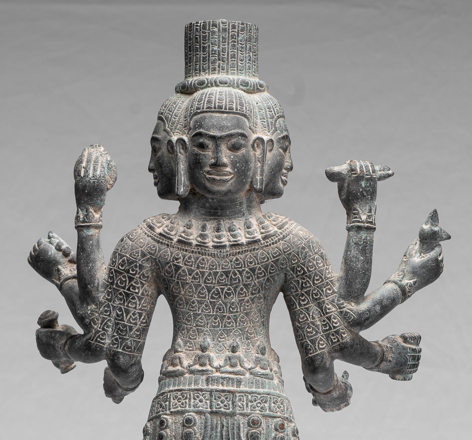 Statue antique khmer Style bronze Bay station lokeshvara - 53 CM / 21 pouces