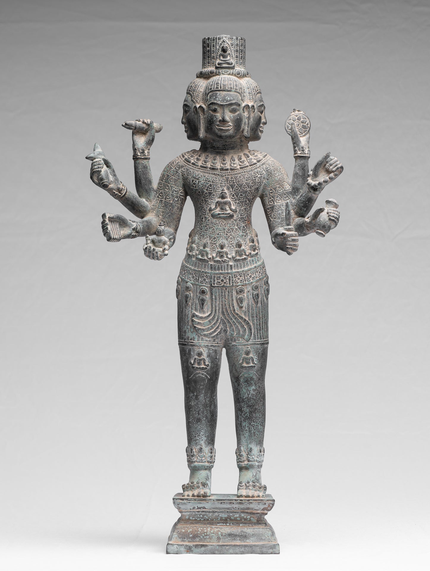 Statue antique khmer Style bronze Bay station lokeshvara - 53 CM / 21 pouces