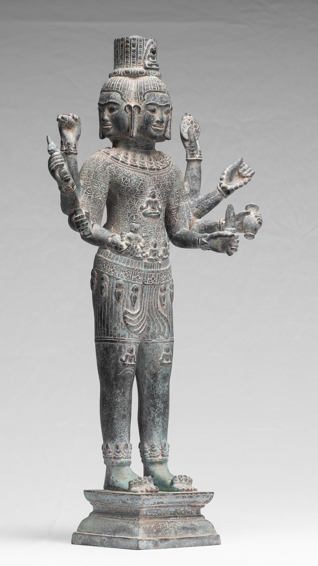 Statue antique khmer Style bronze Bay station lokeshvara - 53 CM / 21 pouces