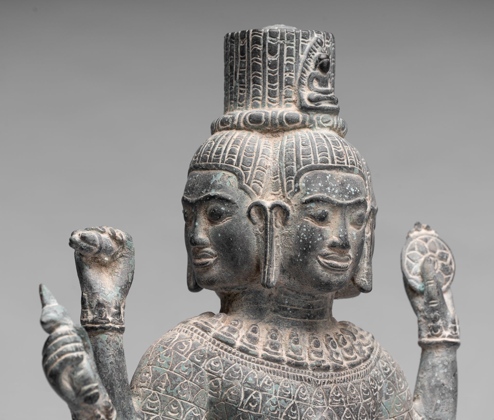 Statue antique khmer Style bronze Bay station lokeshvara - 53 CM / 21 pouces