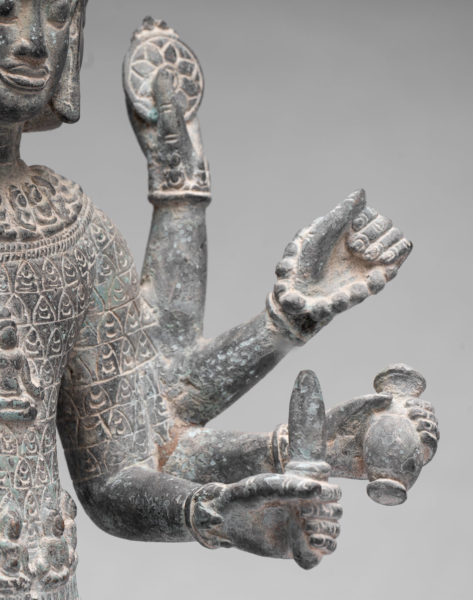 Statue antique khmer Style bronze Bay station lokeshvara - 53 CM / 21 pouces