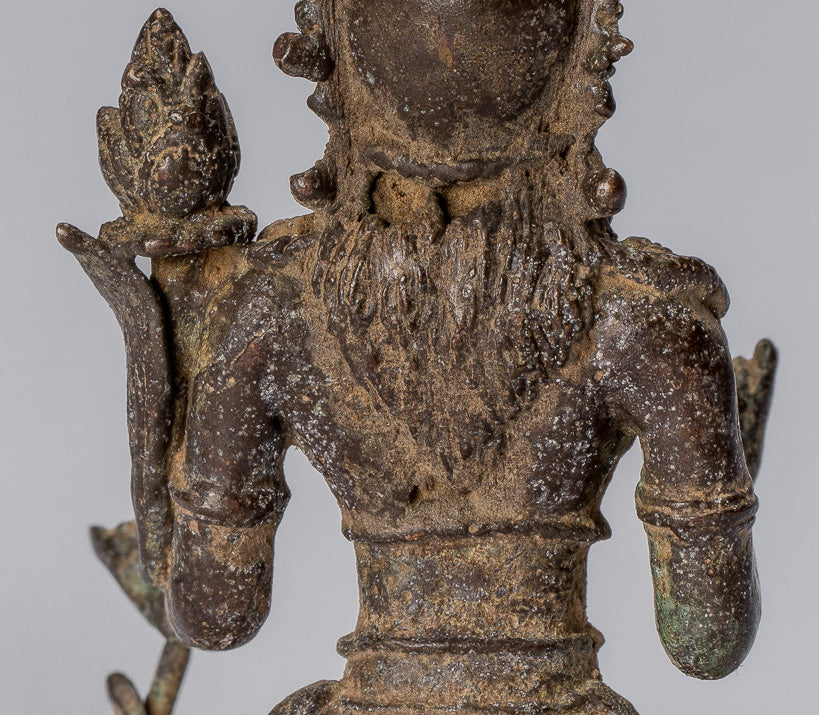 Statue de Tara – Antique style Java Majapahit indonésien assis en bronze Devi Tara – 8 cm