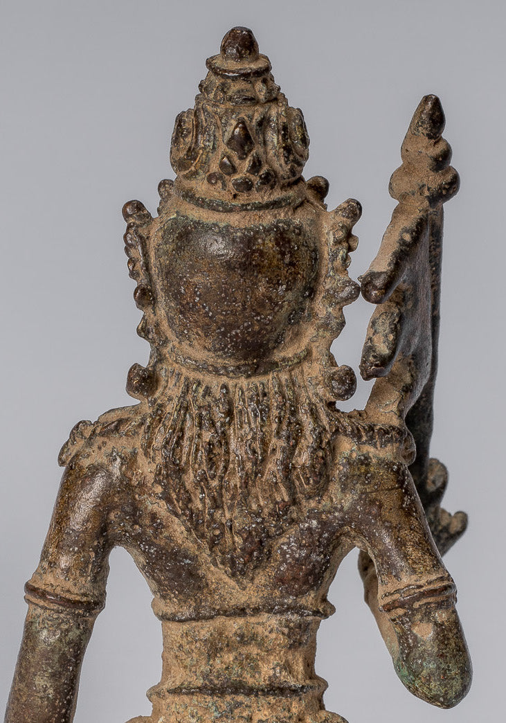 Statue de Tara - Antique style Java indonésien Bronze Devi Tara Statue JigtenI Sumlé Gyalma - 8 cm/3"